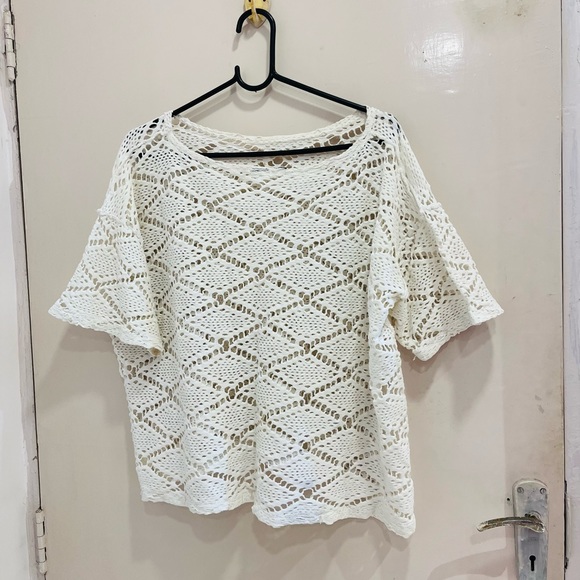 Tops - White crochet top